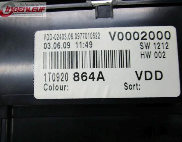 Tacho Kombiinstrument  VW TOURAN (1T1  1T2) 1.9 TDI 66 KW