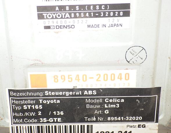 Abs Control Unit TOYOTA Celica Coupe (AT16, ST16)