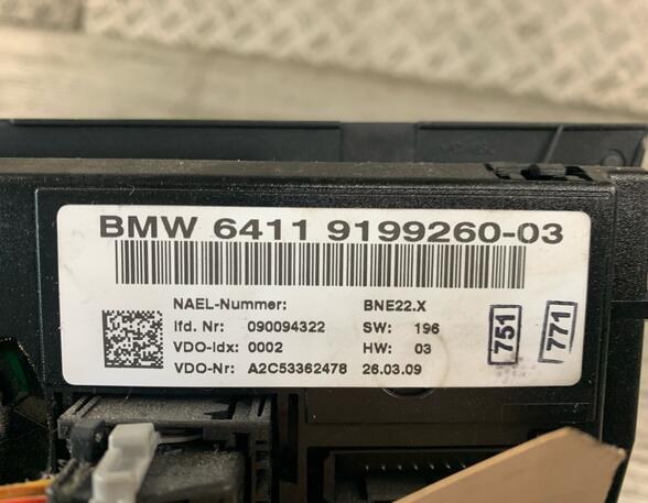 73745 Bedienelement für Klimaanlage BMW 3er (E90) 9199260