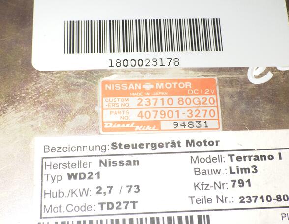 23178 Steuergerät Motor NISSAN Terrano I (WD21) 2371080G20