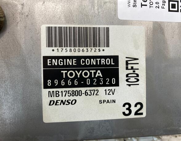 Engine Management Control Unit TOYOTA Corolla (NDE12, ZDE12, ZZE12)