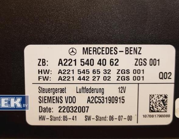 P10673650 Steuergerät Luftfederung MERCEDES-BENZ S-Klasse (W221) A2215404062