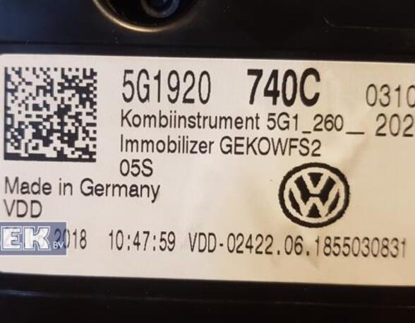 Toerenteller VW Golf VII (5G1, BE1, BE2, BQ1)