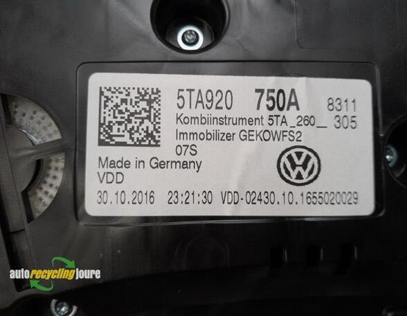 Tachometer (Revolution Counter) VW Touran (5T1)