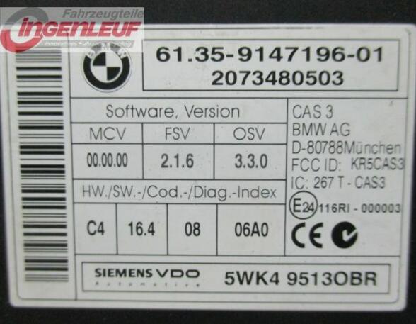 Steuergerät CAS BMW 3 COUPE (E92) 320D 130 KW