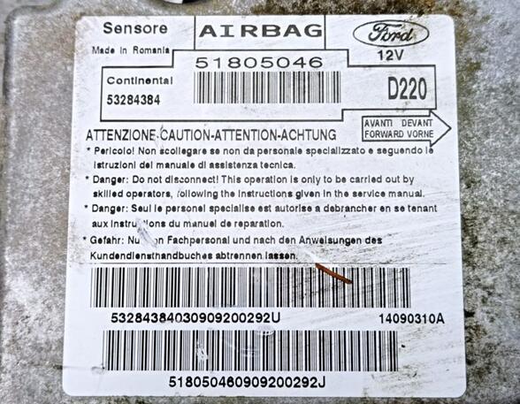 Steuergerät Airbag Airbagsteuergerät  FORD KA (RU8) 1.2 51 KW