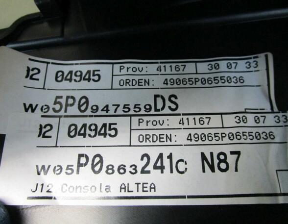 Center Console SEAT Altea (5P1), SEAT Altea XL (5P5, 5P8), SEAT Toledo III (5P2)