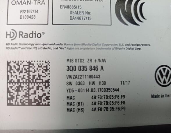 Navigationssystem Radio VW TIGUAN II 5NA 2.0 TDI 110 KW