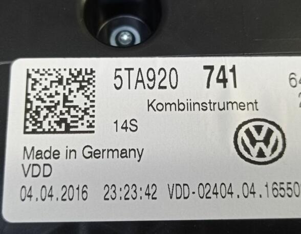 Tacho Kombiinstrument 55.149 KM VW TOURAN (5T1) 2.0 TDI 110 KW