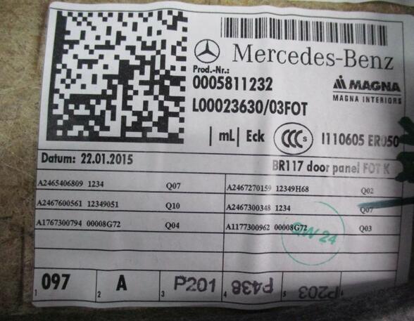 Door Card (Door Panel) MERCEDES-BENZ CLA Coupe (C117)