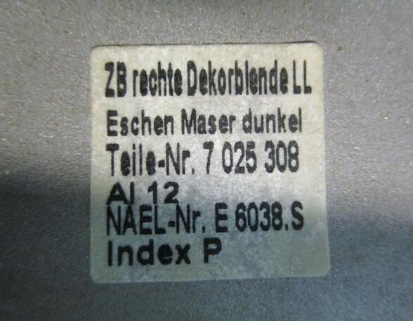 Verkleidung Armaturenbrett Eschen Maser Dunkel Rechte Dekorblende BMW 7 E65 E66 E67 740D 190 KW