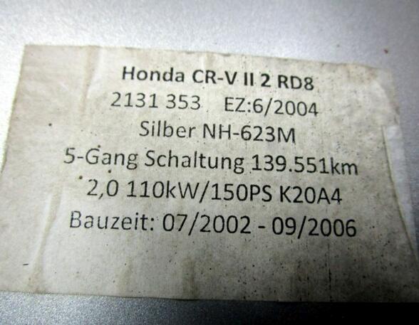 Motorhaube Haube Silber NH-623M HONDA CR-V II 2 CRV (RD_) 2.0 110 KW