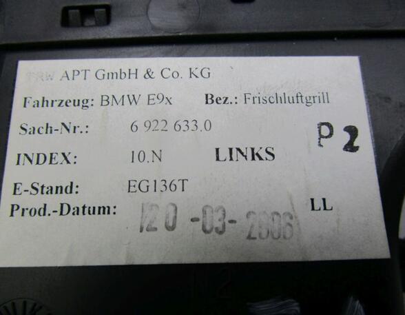 Luftdüse Vorne Links BMW 3 (E90) 318I 95 KW