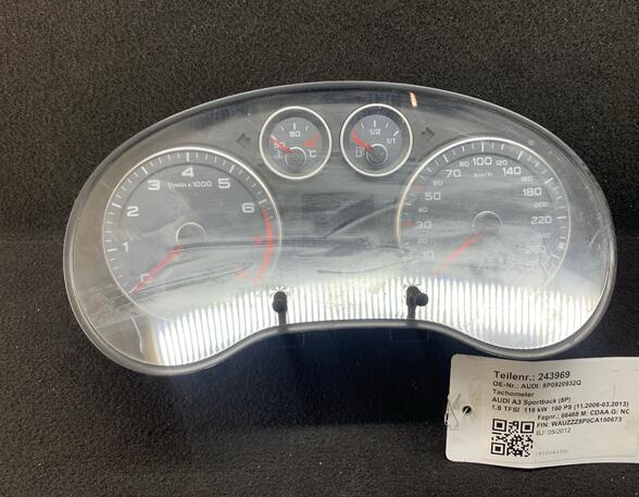 Speedometer AUDI A3 (8P1), AUDI A3 Sportback (8PA)