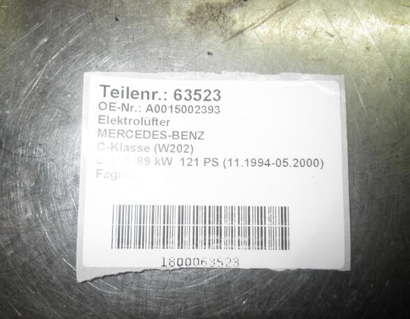 63523 Elektrolüfter MERCEDES-BENZ C-Klasse (W202) A0015002393