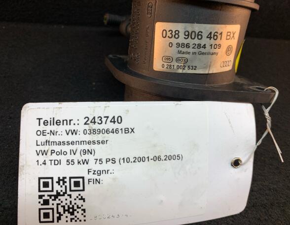 243740 Luftmassenmesser VW Polo IV (9N) 038906461BX