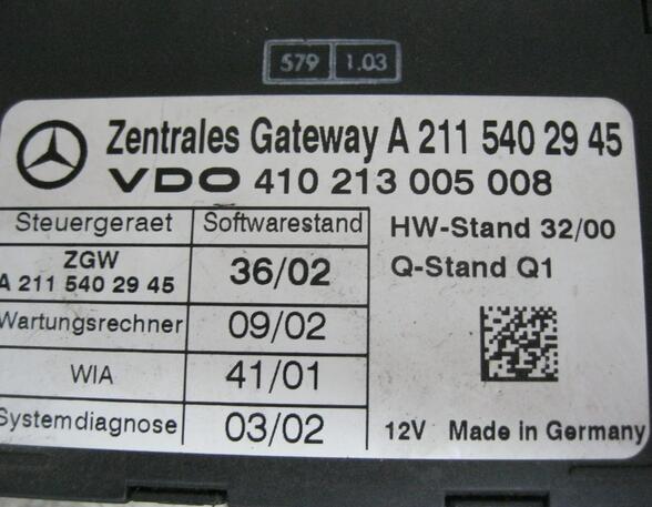 STEUERGERÄT ZENTRALES GATEWAY (Steuergeräte) Mercedes-Benz E-Klasse Diesel (211) 2987 ccm 165 KW 2006>2009