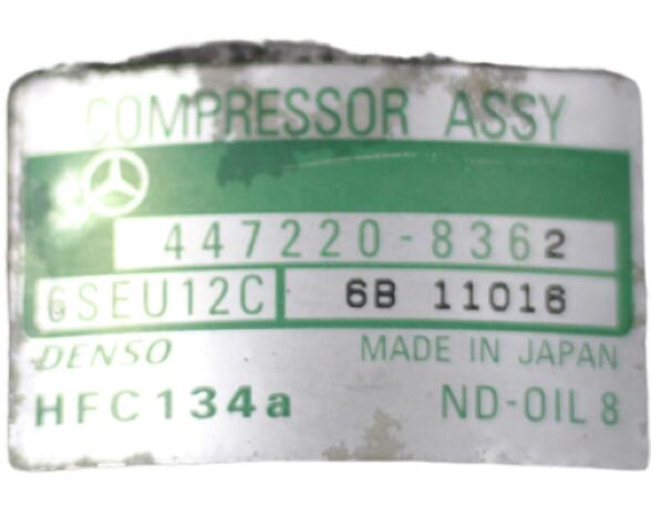 Kompressor Klimaanlage (Heizung/Klimaanlage) Mercedes-Benz A-Klasse Benzin (168) 1598 ccm 60 KW 2000>2001