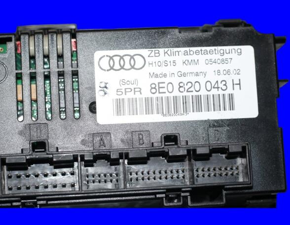 Heizungsbetätigung (Armaturenbrett / Mittelkonsole) Audi Audi A4 Benzin (8E/8H/QB6) 1781 ccm 120 KW 2002>2004