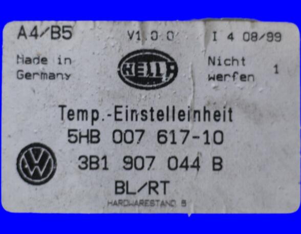 Heizungsbetätigung (Armaturenbrett / Mittelkonsole) VW Passat Benzin (3 B) 1595 ccm 74 KW 1997>2000