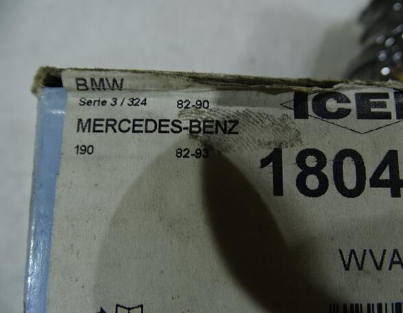 Disc Brake Pad Set BMW 3er (E30), MERCEDES-BENZ 190 (W201) ICER WVA 20890