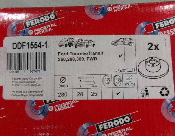 Brake Discs Pads Set FORD Transit Kasten (--) Ferodo DDF1554-1 1371394