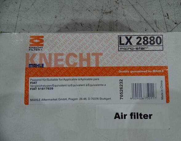 Air Filter FIAT 500E Cabriolet (332) 5817839 Knecht LX2880 