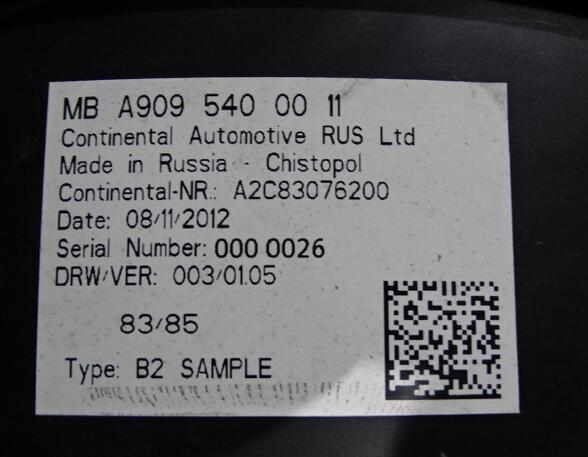 Speedometer MERCEDES-BENZ Sprinter 3-T Kasten (B903) A9095400011 Tacho