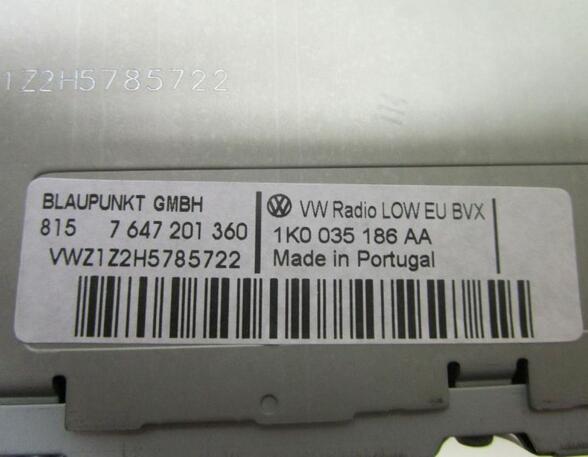 CD-Radio Radiocode muss bei VW ausgelesen werden. VW GOLF V VARIANT (1K5) 1.9 TDI 77 KW