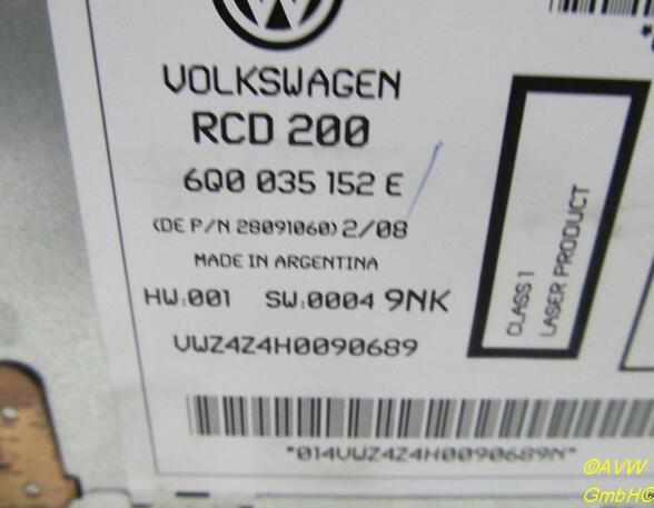 Radio/CD-Wechsler-Kombination TYPE RCD 200 VW POLO (9N_) 1 2 44 KW