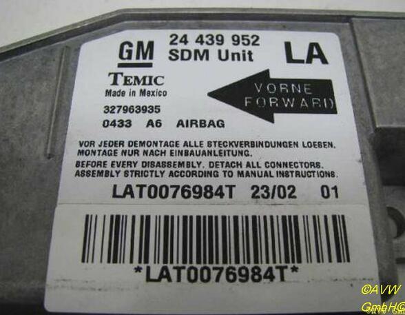 Steuergerät Airbag 24439952  LA OPEL CORSA C (F08  F68) 1.0 43 KW