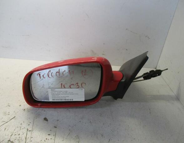 Außenspiegel mechanisch lackiert links Rot P3G Lackschäden siehe Bilder SEAT TOLEDO II (1M2) 1.8 20V 92 KW