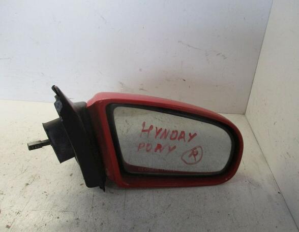 Außenspiegel mechanisch lackiert rechts rot  leicht beschädigt HYUNDAI PONY (X-2) 1.3 43 KW