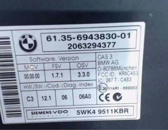 Immobilizer control unit BMW 3er Coupe (E92)