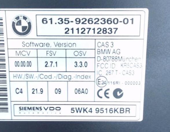 P16009371 Steuergerät Wegfahrsperre BMW X1 (E84) 61359226238