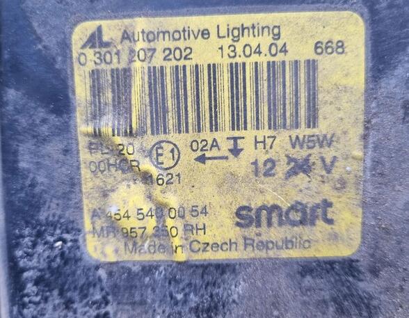 Headlight SMART Forfour (454) A4545400054 vorne rechts