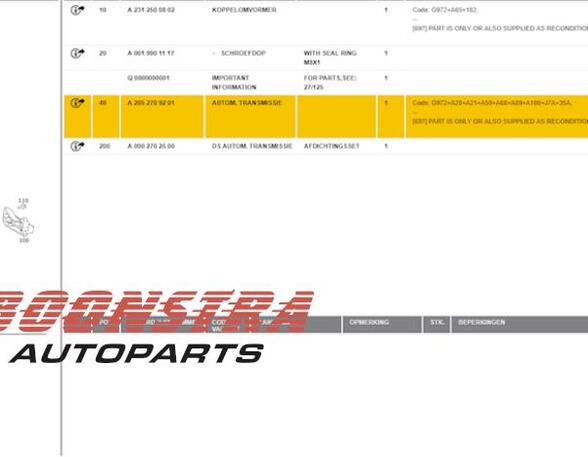 P11337012 Allradgetriebe MERCEDES-BENZ C-Klasse Kombi (S205) 72297206850342