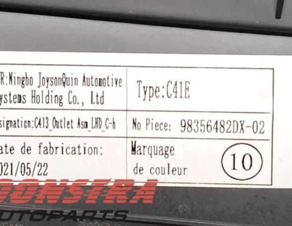 Dashboard ventilatierooster CITROËN C4 III (BA, BB, BC)