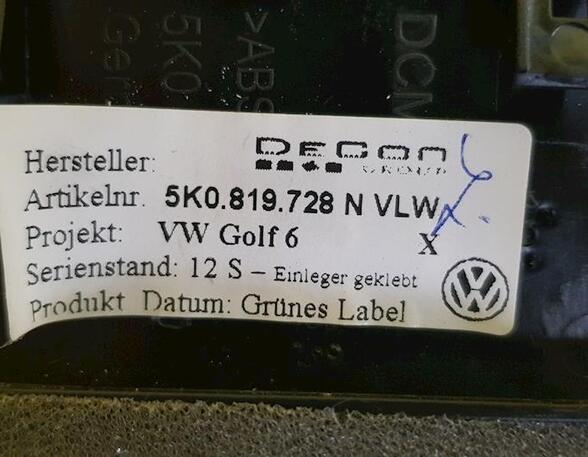 Dashboard ventilation grille VW Golf VI Cabriolet (517)