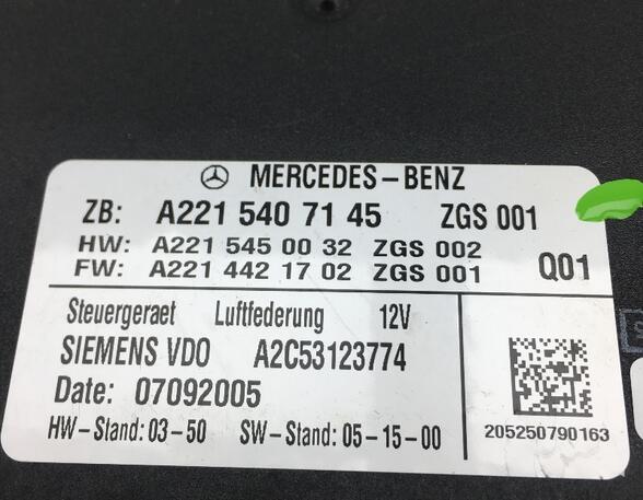 Regeleenheid luchtvering MERCEDES-BENZ S-Klasse (W221)