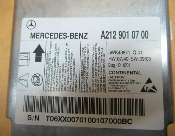 Steuergerät Airbag Nr1 MERCEDES-BENZ E-KLASSE (W212) E 200 CDI 100 KW