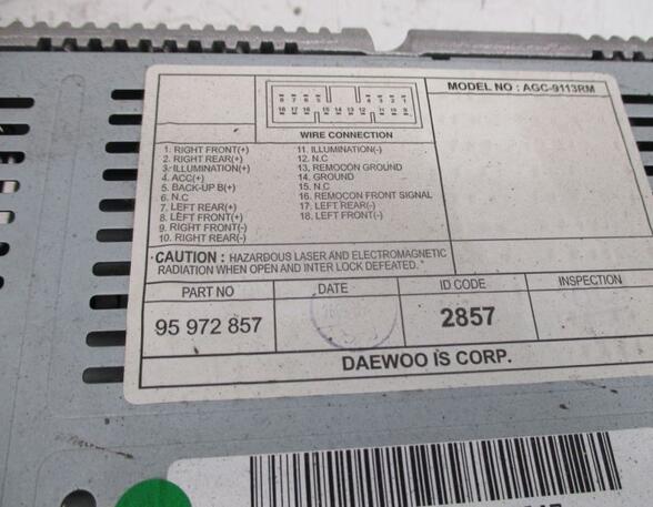 CD-Player Dieses Radio benötigt eine CODE  CODE nicht vorhanden ! CHEVROLET SPARK (M300) 1.2 60 KW