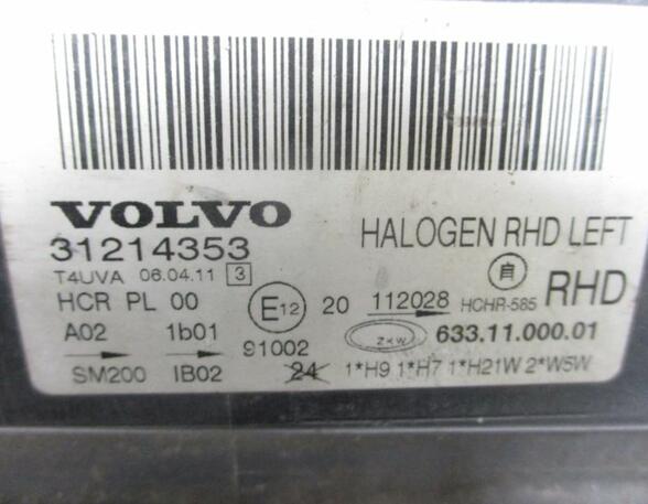 Scheinwerfer links RHD Rechtslenker Halogen VOLVO V70 III (BW) 2.4 D 120 KW