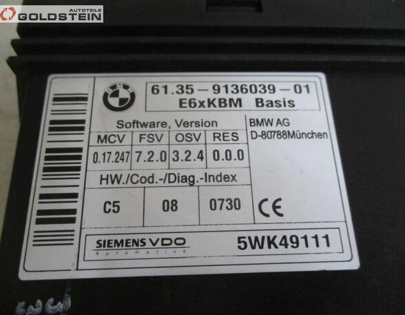 Steuergerät Karosseriesteuergerät Karrosseriemodul  E60 E61 E63 E64 BMW 6 (E63) 630I 190 KW