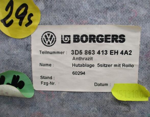 Hutablage Rückleuchte Laderaumabdeckung VW PHAETON (3D_) 4.2 V8 4MOTION FL I 246 KW