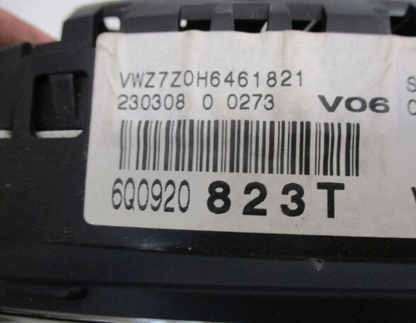 Tachometer Kombiinstrument  VW POLO (9N3) 1.2 FACELIFT 44 KW