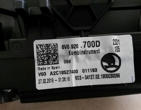 Tachometer Kombiinstrument SKODA FABIA (NJ3) 1.0 44 KW