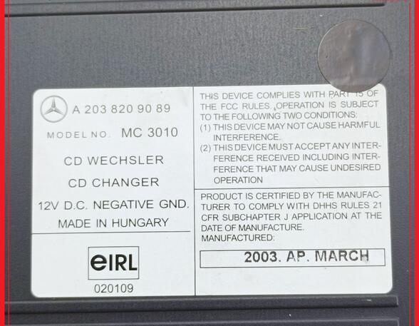 CD-Wechsler  MERCEDES BENZ C-KLASSE W203 C270 CDI 125 KW