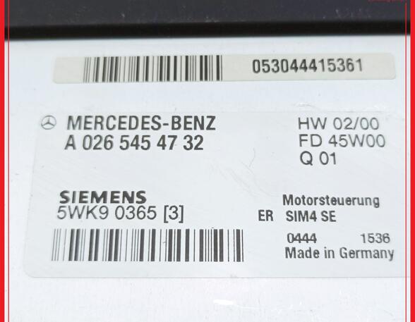 Engine Management Control Unit MERCEDES-BENZ C-Klasse (W203)