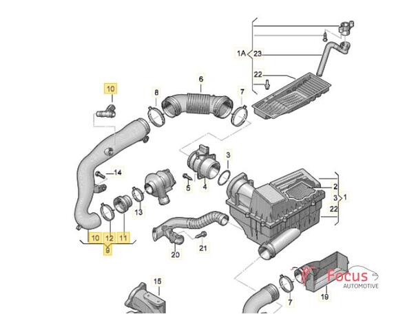 Air Hose Intake Manifold VW Caddy III Kasten/Großraumlimousine (2CA, 2CH, 2KA, 2KH)